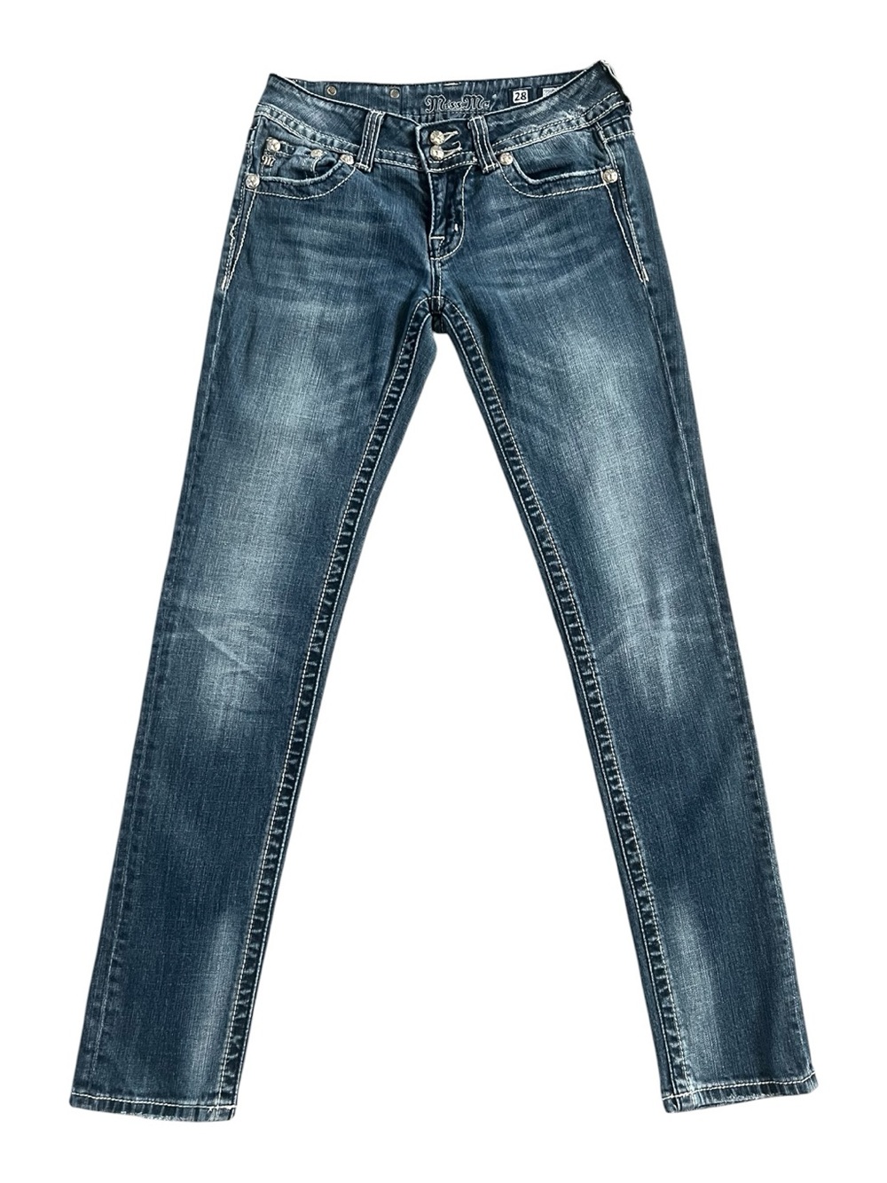 Miss Me Embellished Flap Pockets Skinny Jeans JP5082SK-6